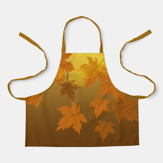 Tablier Motif d'automne avec feuilles d'érable en chute et (Recto)