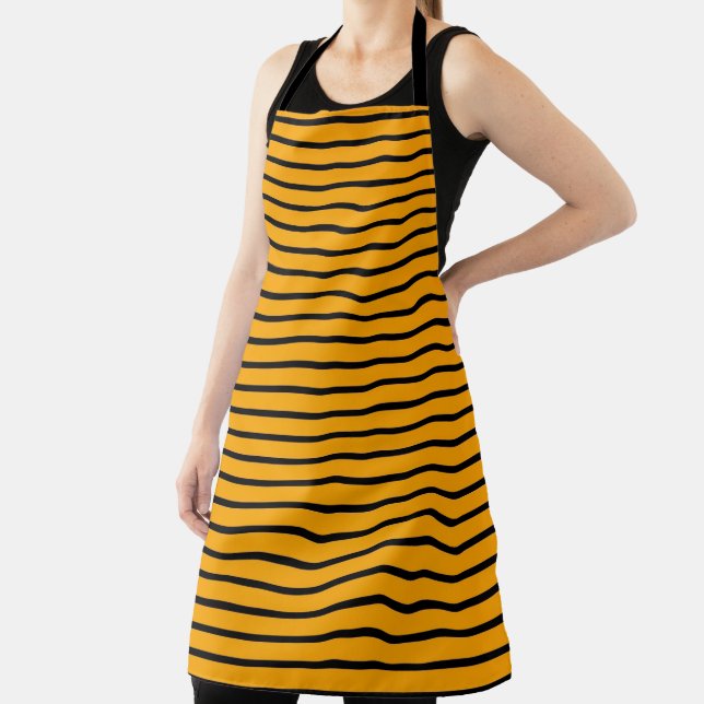 Tablier Motif de bande jaune noir rétro (Insitu)