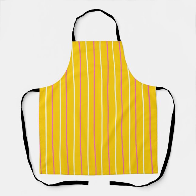 Tablier Motif de bande verticale jaune (Recto)