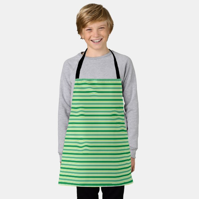 Tablier Motif de bandes vertes pour la Saint-Patrick (Porté)