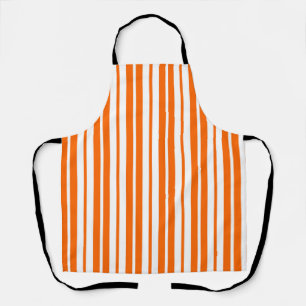 Tablier Motif de bandes verticales blanches orange