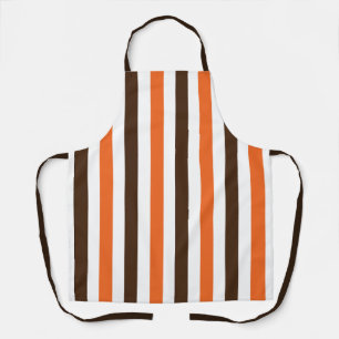 Tablier Motif de bandes verticales Brown orange