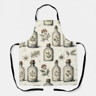 Tablier Motif de bocaux à herbes de pharmacie vintage