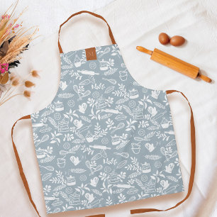 Tablier Motif de broderie initiale de style campagnard flo