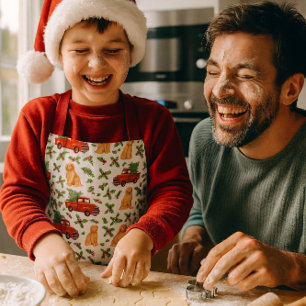 Tablier Motif de camion rouge de Noël pour enfants