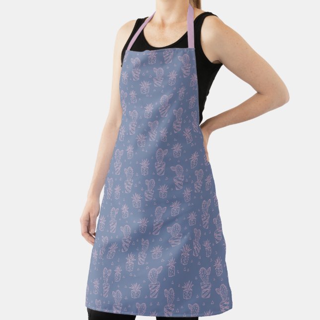 Tablier Motif de caricatures rose et violet (Insitu)