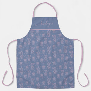 Tablier Motif de caricatures rose et violet