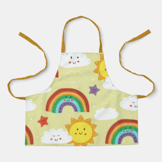 Tablier Motif De Cartographie Sun Et Rainbow Cloud Fun