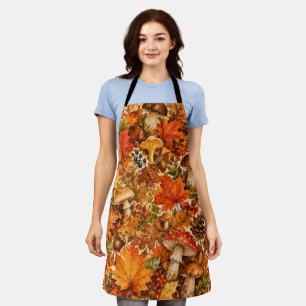 Tablier Motif de champignon de forêt automnale Feuilles