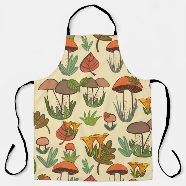 Tablier Motif de champignons.  (Recto)