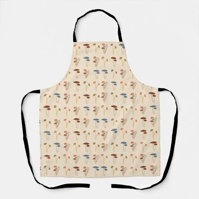Tablier Motif de champignons neutres (Recto)