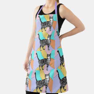 Tablier Motif de chat tigré pastel Robe de femme