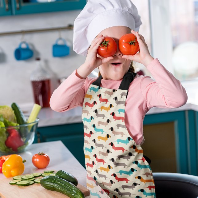 Tablier Motif de chiens multicolores (apron
)