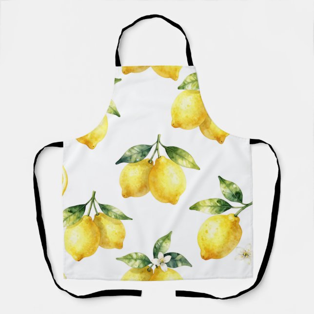 Tablier Motif de citron à l'aquarelle (Recto)