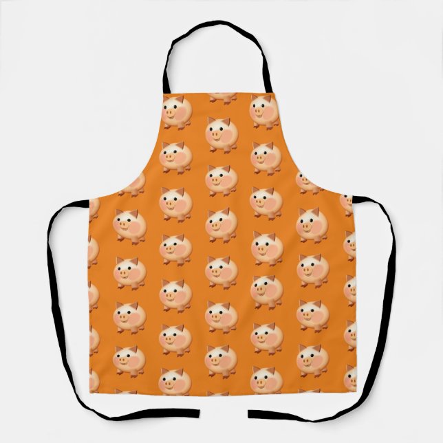 Tablier Motif de cochon pour bébé en caricature mignonne (Recto)