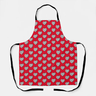 Tablier Motif de coeur mignon rouge et noir