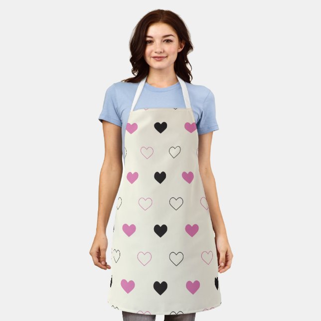 Tablier Motif de cœur simple mignon (Porté)