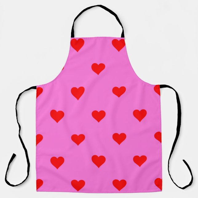 Tablier Motif de coeur simple violet rouge mou (Recto)