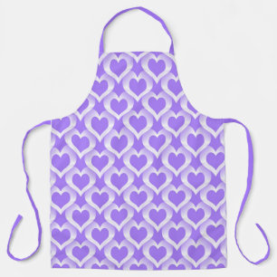 Tablier Motif de cœurs blancs violets