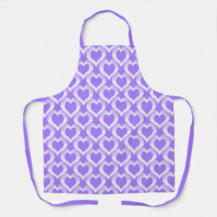 Tablier Motif de cœurs blancs violets