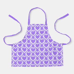 Tablier Motif de cœurs blancs violets