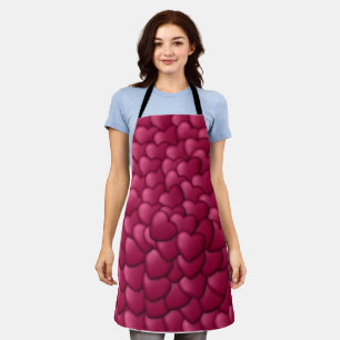 Tablier Motif de cœurs rouges 3D romantiques-32322