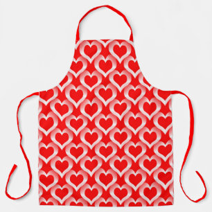 Tablier Motif de coeurs rouges et blancs
