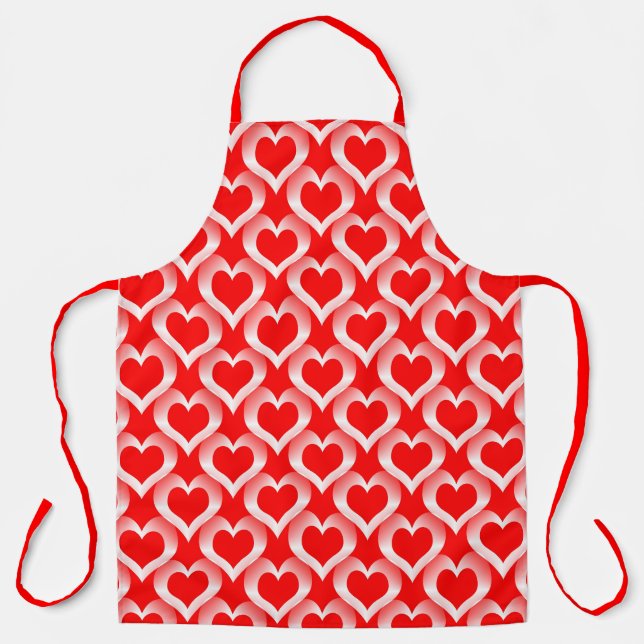 Tablier Motif de coeurs rouges et blancs (Recto)