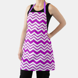 Tablier Motif de conception en chevron zigzag blanc violet