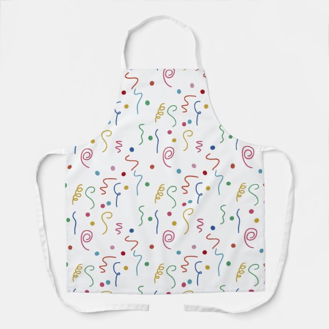 Tablier Motif de Confettis de Fête Colorés (Recto)