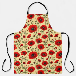 Tablier Motif de coquelicots rouges
