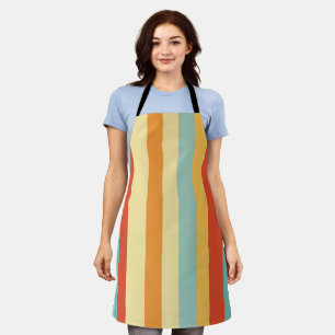 Tablier Motif de couleur rétro rayé