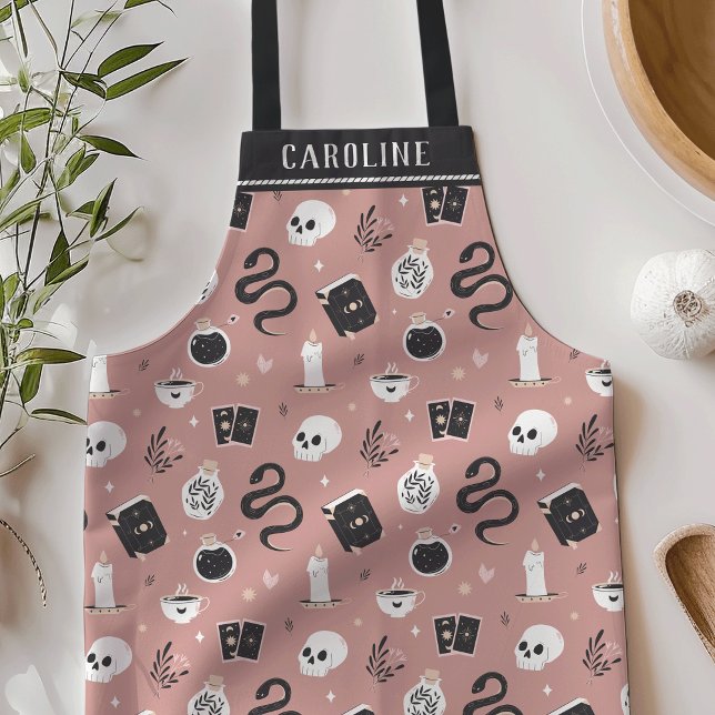 Tablier Motif de crâne de cristal Mystic Boho personnalisé (Créateur téléchargé)