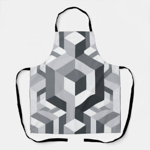 Tablier Motif de cube isométrique monochrome