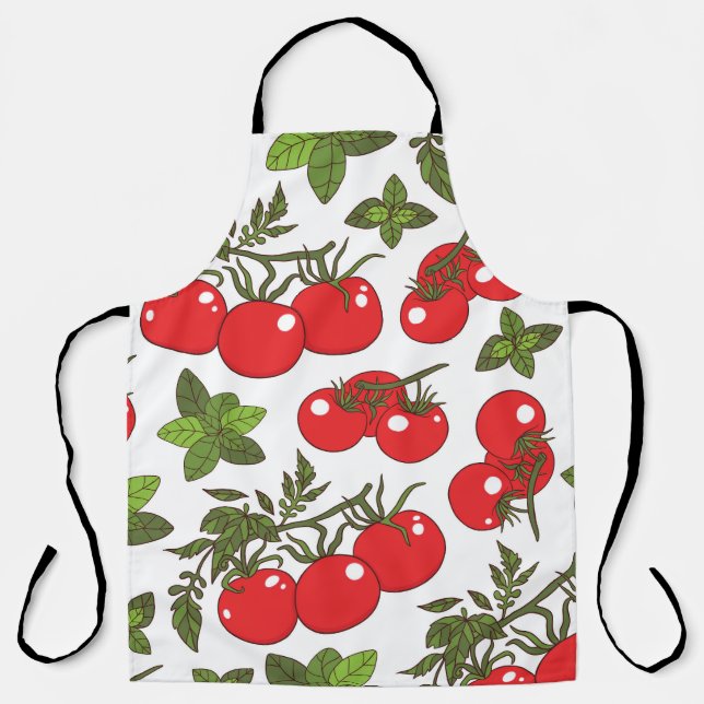 Tablier Motif de cuisine sans couture Tomato Basil (Recto)