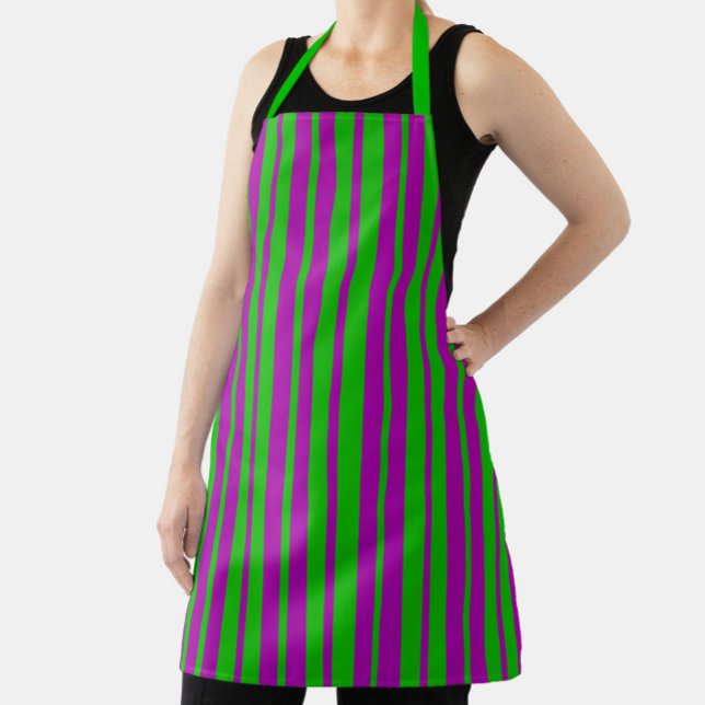 Tablier Motif de design de rayures élégantes violettes et  (Créateur téléchargé)