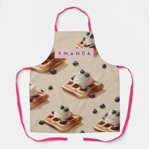 Tablier Motif de dessert de gaufre myrtille personnalisé b