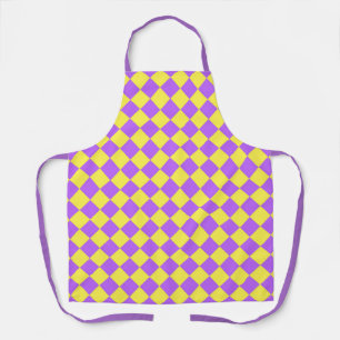Tablier Motif de diamant jaune pourpre Checker