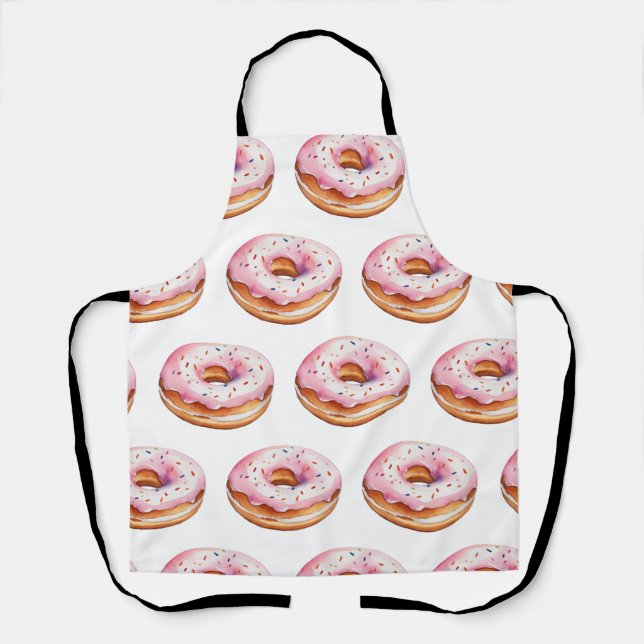 Tablier Motif de donut à aquarelle tendance (Recto)
