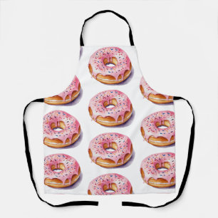 Tablier Motif de donut à aquarelle tendance