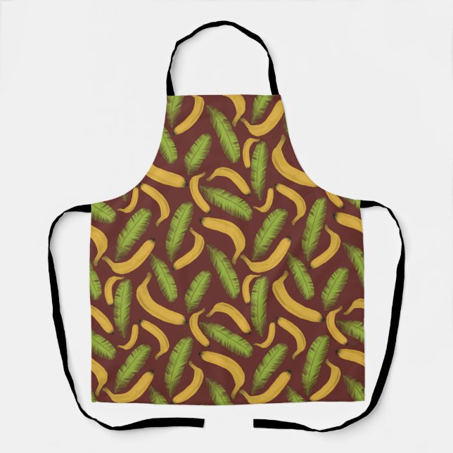 Tablier Motif de feuille de bananier rouge tropical (Recto)
