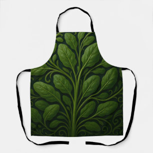 Tablier Motif de feuille d'épinard émeraude