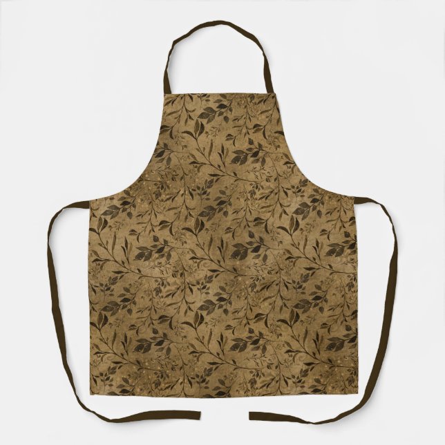 Tablier Motif de feuille grunge moderne - Apron (Recto)