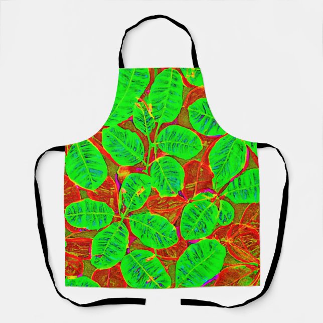 Tablier Motif de feuille verte luxuriante (Recto)