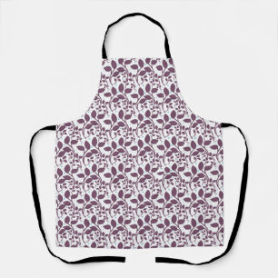 Tablier Motif de feuille violet foncé, impression botaniqu