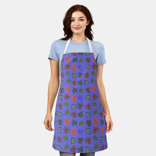 Tablier Motif de feuilles d'automne (Porté)