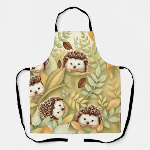 Tablier Motif de feuilles d'automne de hérisson mignon
