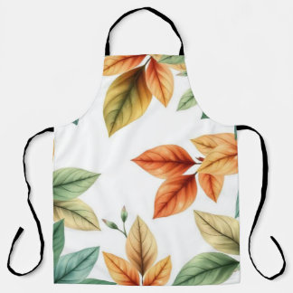 Tablier Motif de feuilles décoratif élégant à l'aquarelle