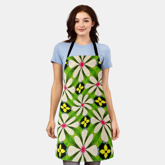 Tablier Motif de fleurs esthétiques (Porté)