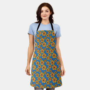 Tablier Motif de fleurs orange jaune